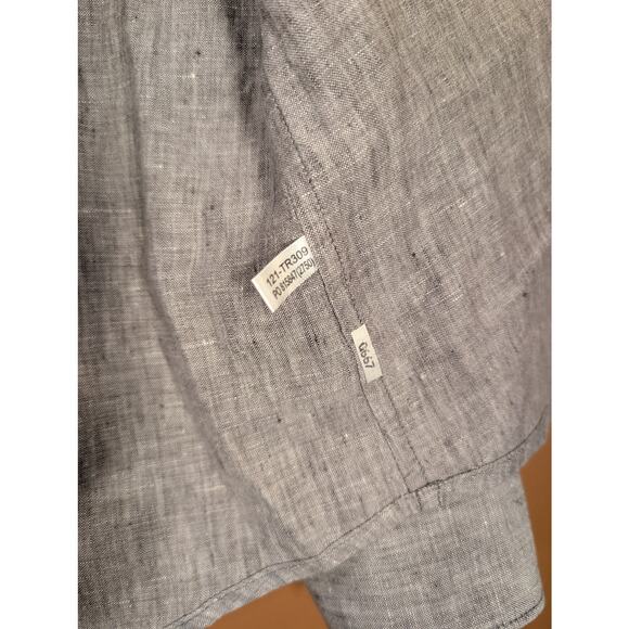Tommy Bahama Relax Men's 100% Linen Gray/Brown Button Down Shirt - Size L - Picture 9 of 10